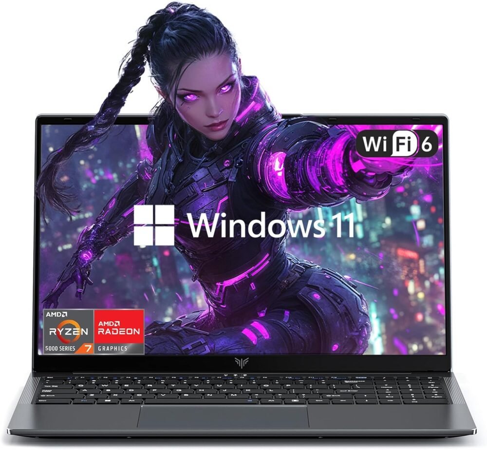 Laptop with AMD Ryzen 7 5700U Processor(Up to 4.3GHZ)，16GB DDR4 512GB SSD, WIFI 6, Bluetooth5.2, Windows 11, Backlit Keyboard,16.1" FHD IPS Display, 2025 Portable Laptops Computer for Student Office - Image 2