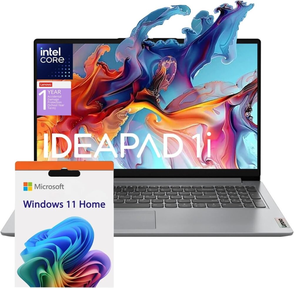 Lenovo Essential Laptop | Ideapad 1i | 20GB RAM | 15.6" FHD Display | 1TB PCIe+128GB eMMc Storage | 1 Yr Office 365 + Lenovo ADP | Intel Dual-Cores Processor | HDMI | Wi-Fi 6 | Win 11 Home | Gray - Image 2