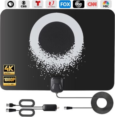 Long Range TV Antenna Indoor, 2025 Digital Amplified HDTV Antenna with Detachable Amplifier Signal Booster, Support 4K 1080P Smart ATSC 3.0 TV for Local Channels -16.4ft Coax HDTV Cable - Image 2