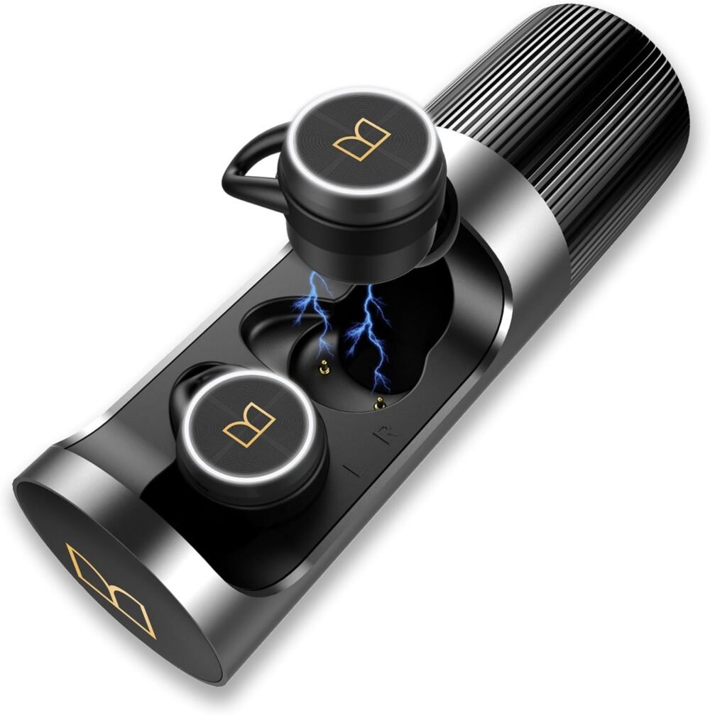 Monster Clarity 101 AirLinks Wireless Earbuds, Bluetooth 5.0 in-Ear Headphones with Charging Case, Stereo Earphones Deep Bass Sound, IPX5 Waterproof, Built-in Mic, Clear Call, Secure Fit for Sports - Image 2