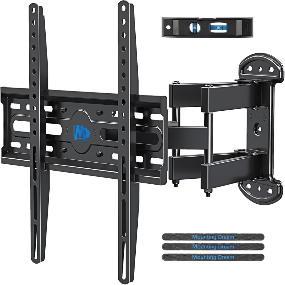 Mounting Dream TV Mount Bracket Full Motion TV Wall Mounts for 26-55 Inch LED LCD Plasma Flat Screen TV, Wall Mount with Swivel Articulating Dual Arms TV Bracket up to VESA 400x400mm 99 LBS MD2379 - Image 2
