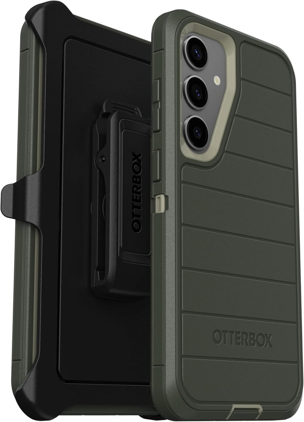 OtterBox Samsung Galaxy S24+ (Only) - Defender Series Case - Lichen The Trek (Green) - Screenless - Rugged & Durable - with Port Protection - Holster Clip Includes - Microbial Defense Protection - Image 2
