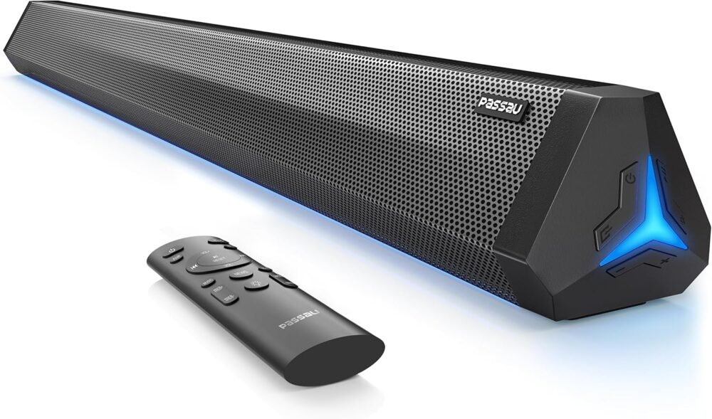Passau Sound Bar 35 Inch Soundbar for Smart TV Speaker with Bluetooth 5.3 Opt/USB/AUX Connectivity, LED Display, 3 DSP Mode TV Sound Bars for Home Theater Audio PC Gaming Projector - Image 2