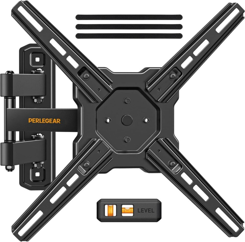 Perlegear Full Motion TV Wall Mount for Most 26–50 Inch TVs, Max VESA 300 x 300mm, TV Monitor Wall Mount Bracket with Rotation, Swivel, Tilt, Extension and Leveling Adjustment, Holds up to 55 lbs - Image 2