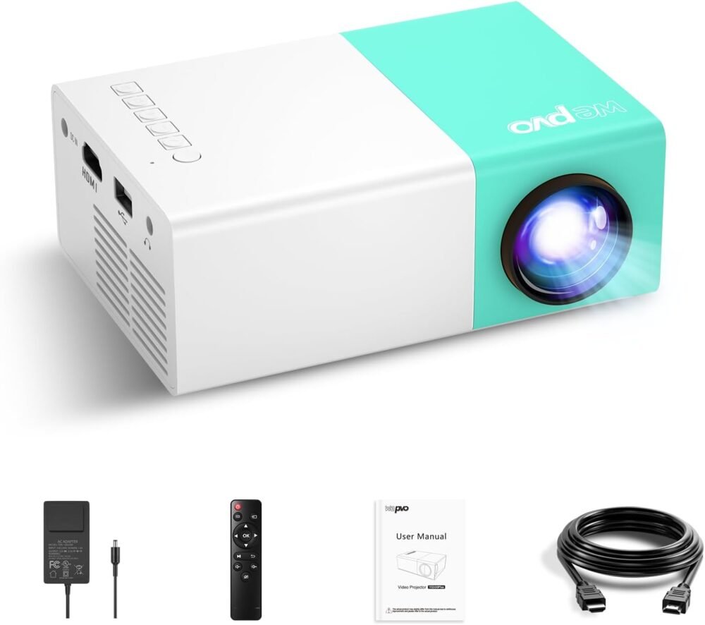 Projector Mini Portable Outdoor Movie Projectors, LED Pico Video Projector for Home Theater Film Projectors, Compatible with Smartphone/ Tablet/ Laptop/ TV Stick/ PS/ USB - Image 2