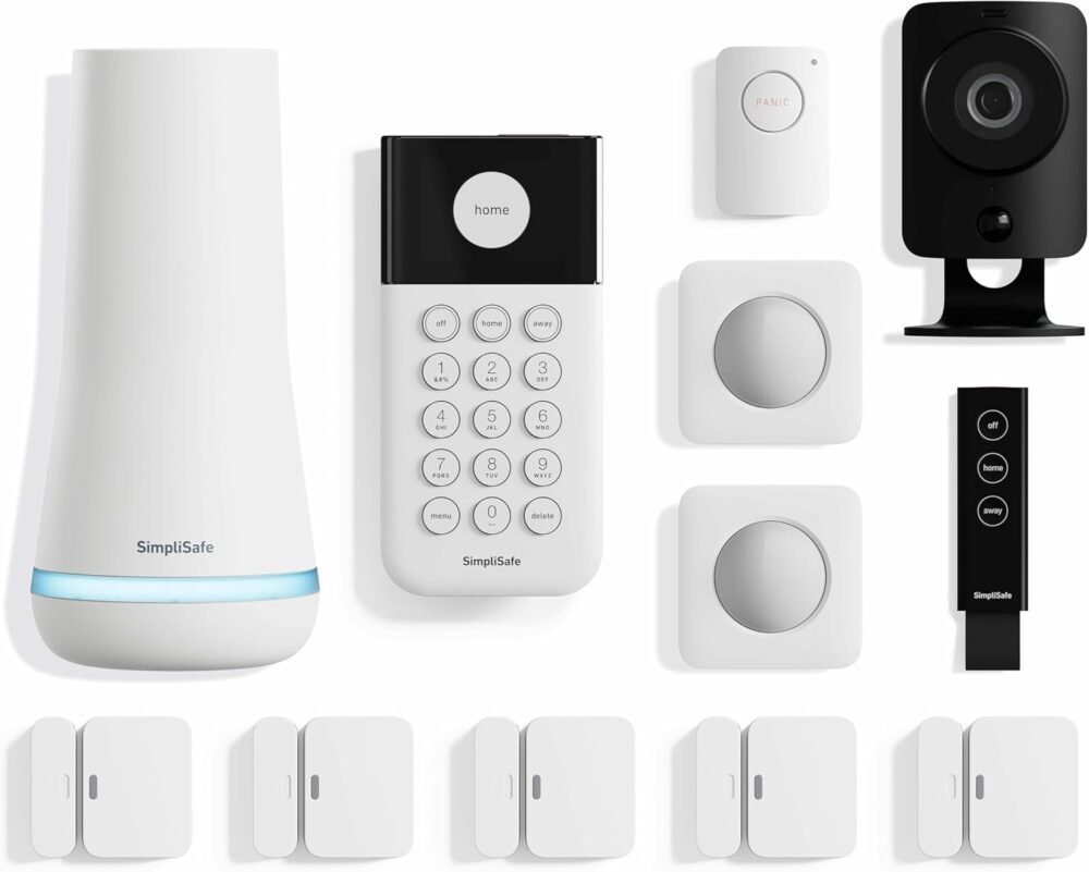 SimpliSafe 12 Piece Wireless Home Security System w/HD Camera - Optional 24/7 Professional Monitoring - No Contract - Compatible with Alexa and Google Assistant, White - Image 2