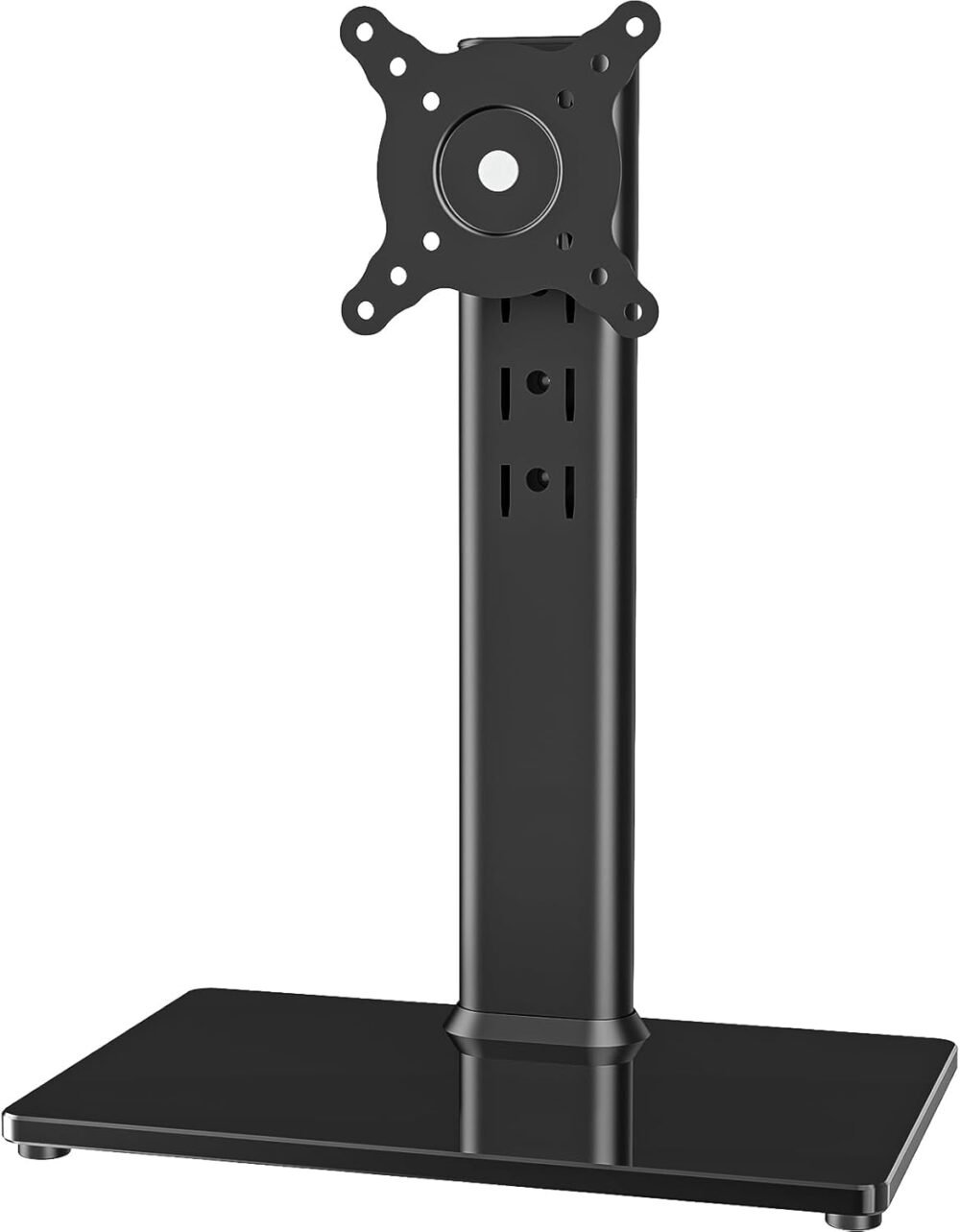 Single LCD Computer Monitor Free-Standing Desk Stand Mount Riser for 13 inch to 32 inch screen with Swivel, Height Adjustable, Rotation, Vesa Base Stand Holds One (1) Screen up to 77Lbs(HT05B-001)) - Image 2