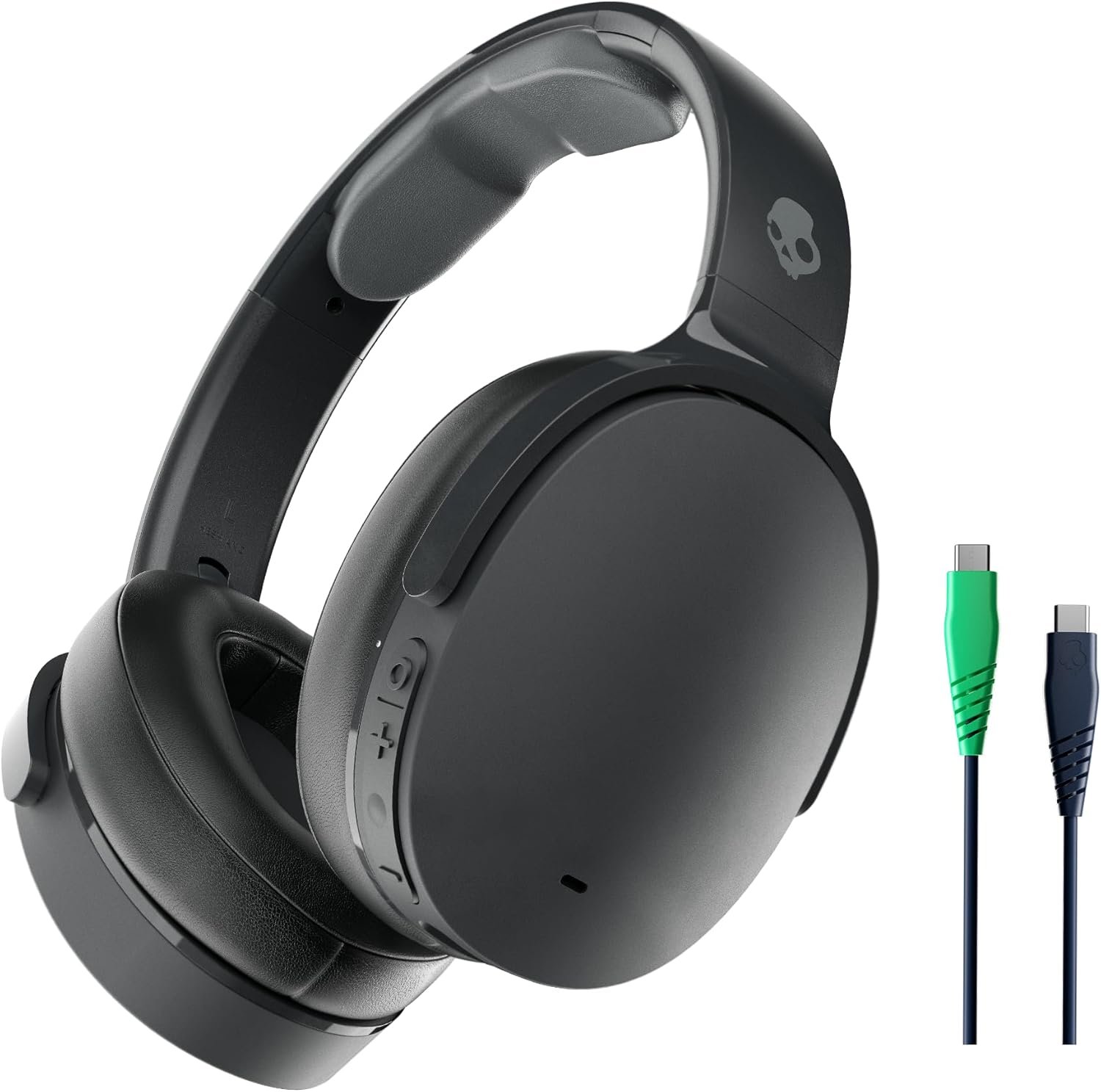 Skullcandy Hesh ANC Over-Ear Noise Cancelling Wireless Headphones with Charging Cable, 22 Hr Battery, Microphone, Works with iPhone Android and Bluetooth Devices - True Black - Image 2