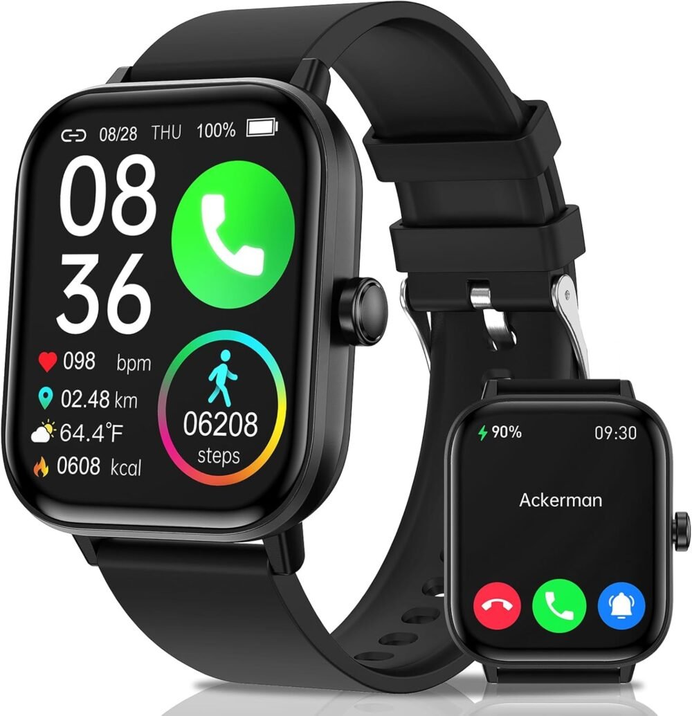 Smart Watch for Men Women (Answer/Make Calls), 1.83" Smartwatch with Heart Rate SpO2 Sleep Monitor, IP67 Waterproof, Fitness Activity Tracker, Smartwatches for iOS & Android Phones - Image 2
