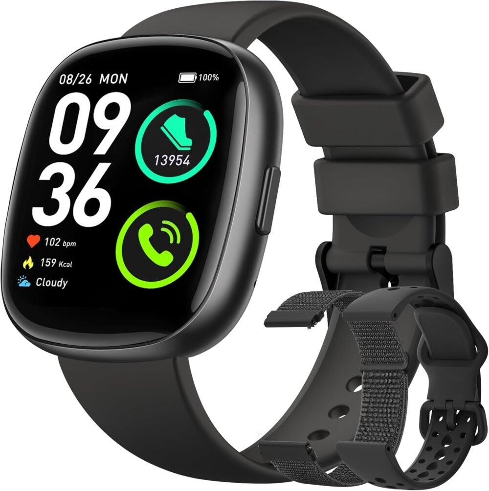 Smart Watches for Men Women Fitness: Fitness Tracker with Blutooth Call 24/7 Heart Rate SpO2 Sleep Monitor 5ATM Waterproof 120+ Sport Mode Activity Trackers Compatible iPhone Android Phones (3 Bands) - Image 2