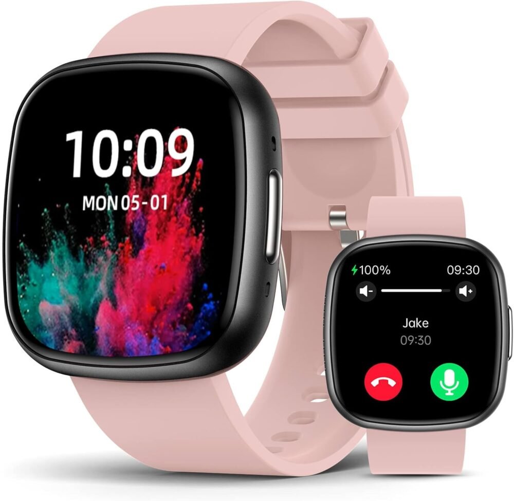 Smart Watches for Men Women with Bluetooth Call 1.72" HD Touch Screen Fitness Watch with Heart Rate/Sleep Monitor,100+ Sports Modes Fitness Tracker Smartwatch with IP68 Waterproof for Android iOS,Pink - Image 2