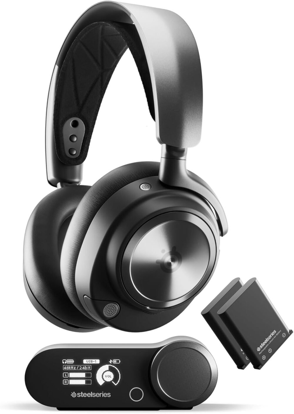 SteelSeries Arctis Nova Pro Wireless Multi-System Gaming Headset - Premium Hi-Fi Drivers - Active Noise Cancellation - Infinity Power System - Stealth Retractable Mic - PC, PS5/PS4, Switch, Mobile - Image 2