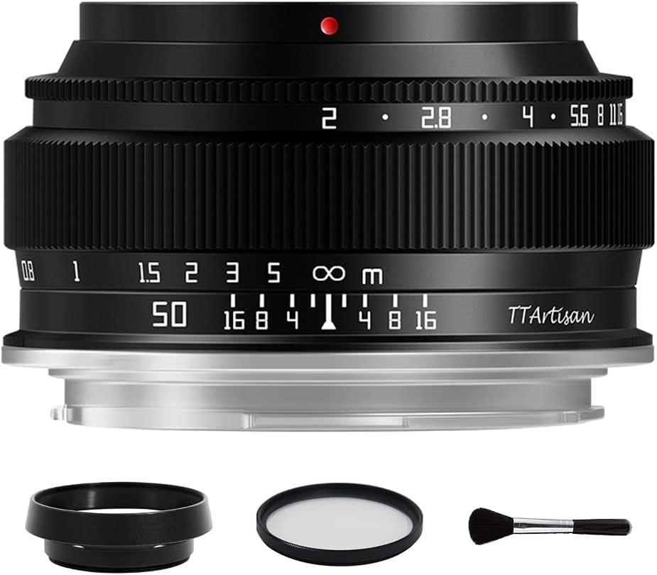 TTArtisan 50mm F2 Full Frame Large Aperture Manual Portrait Lens for Nikon Z Mount Mirrorless Camera Z5 Z6 Z7 Z6II MarkII Z7II Zfc Z0 Z9 Black - Image 2
