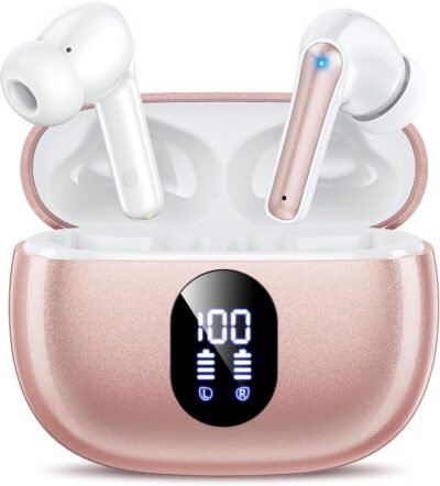 Wireless Earbuds, Bluetooth Ear Buds with Big Bass Stereo Sound, 48 Hours Playtime, Lightweight in-Ear Fit Earphones, IPX7, Hands-Free Calls with AI for iPhone, Android, Pad, Sports, Workout - Image 2