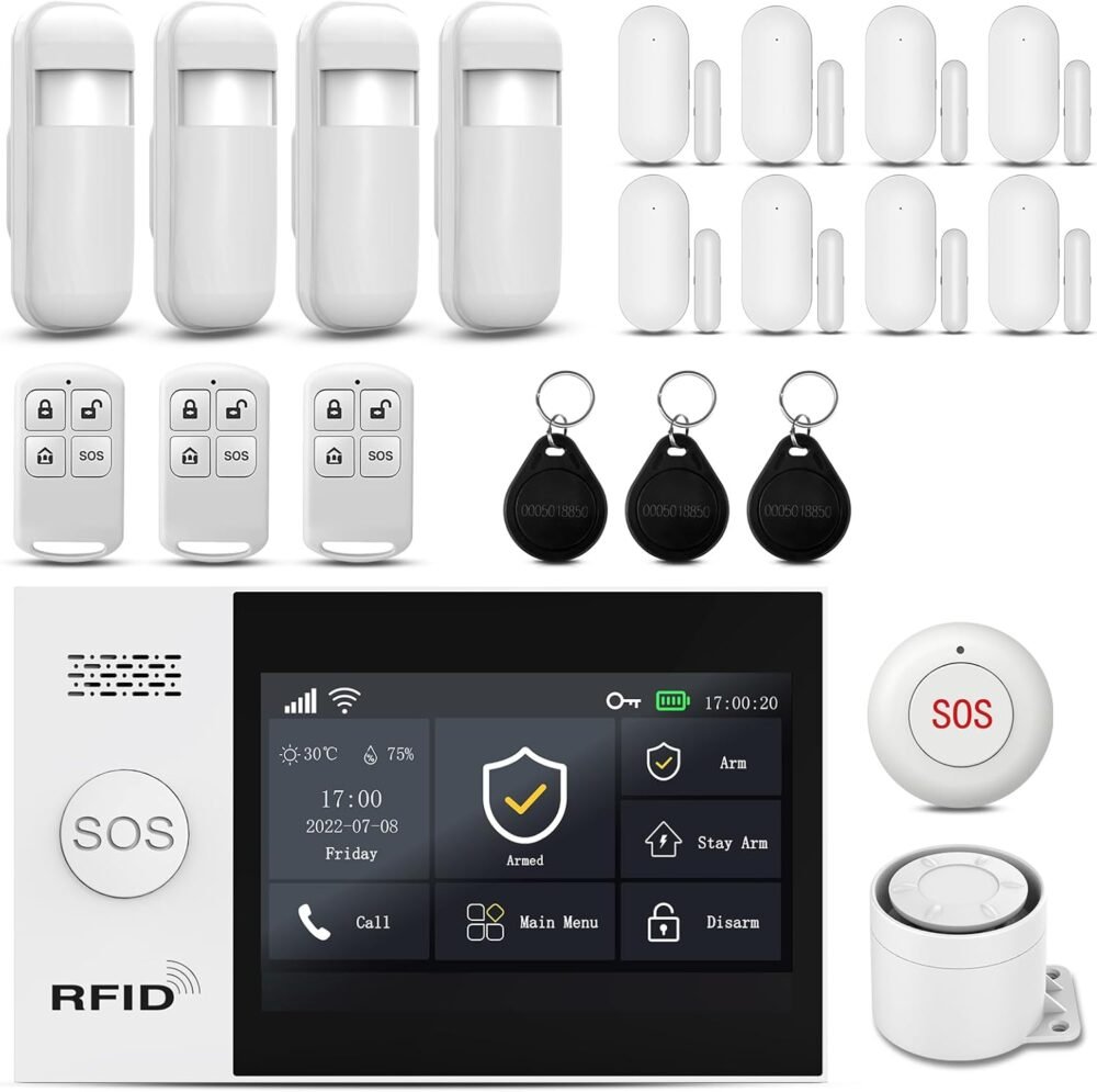 Wireless Home Alarm System 21-Piece Kit, WiFi/4G Alarm System for Home Security with Phone APP Alert (Door Sensors,Alarm Siren, Remote, Motion Detector) for Home, Apartment, Work with Alexa - Image 2