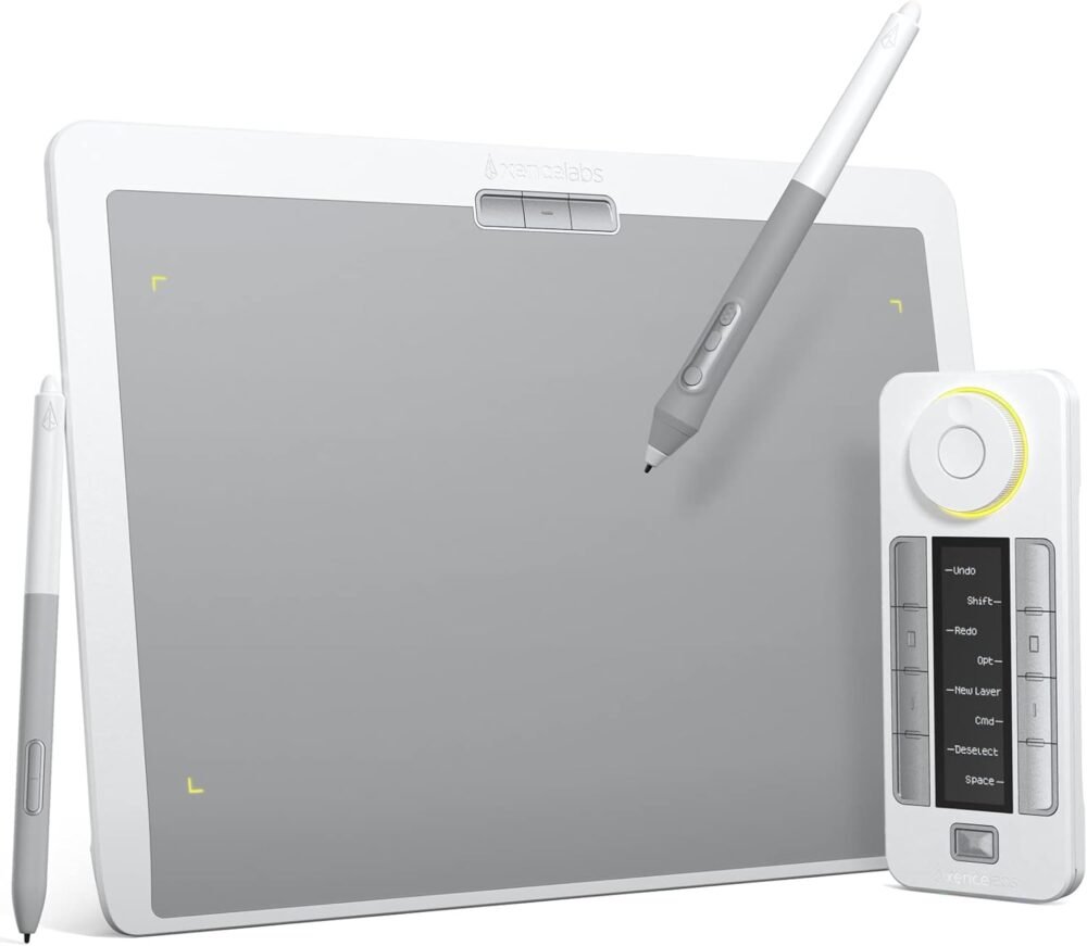 XENCELABS DrawingTablet Medium, Graphic Tablets with 40 Customizable Quick Keys, 12" Ultrathin Pen Tablet with 2 Battery-Free Stylus, 8192 Levels Pressure for Win/Win 11 ARM/Mac/Linux, Nebula White - Image 2