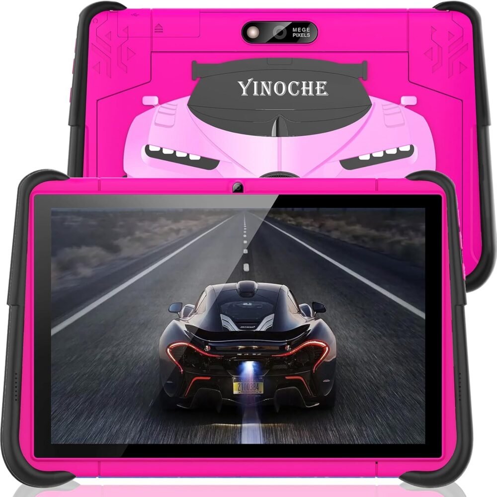 YINOCHE Kids Tablet 10 inch Toddler Tablet for Kids 3-7 Tablet for Toddlers WiFi Chindren's Learning Tablet Android Kids Tablets 64G Parental Control Support YouTube Netflix for Boys Girls (Pink) - Image 2