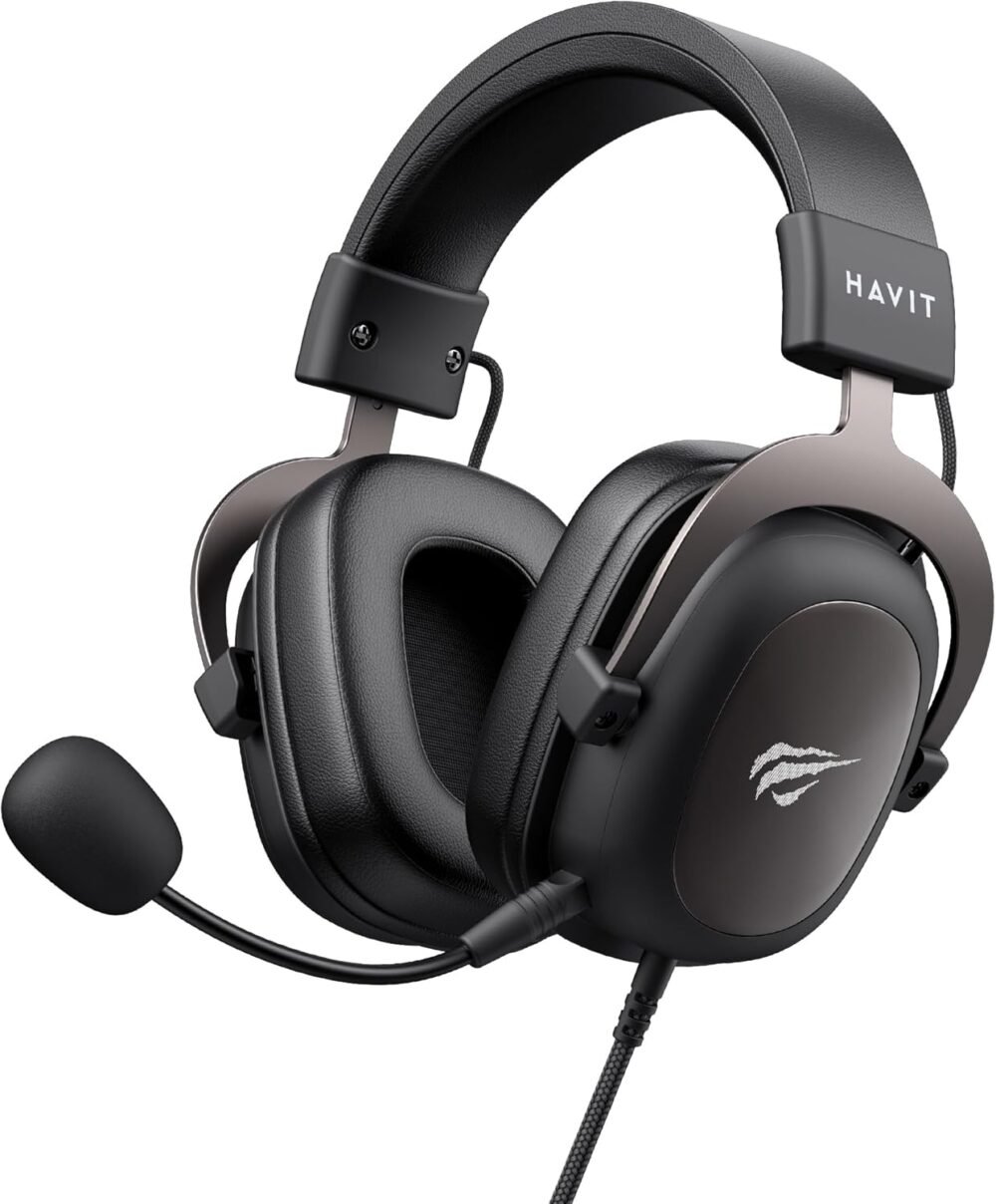 havit H2002d Gaming Headsets for PS4,PC, 50MM Drivers Surround Sound PS5 Headset with Mic Gaming Headphones with Mic Durable Aluminum Frame Valentines Gifts for Men - Image 2