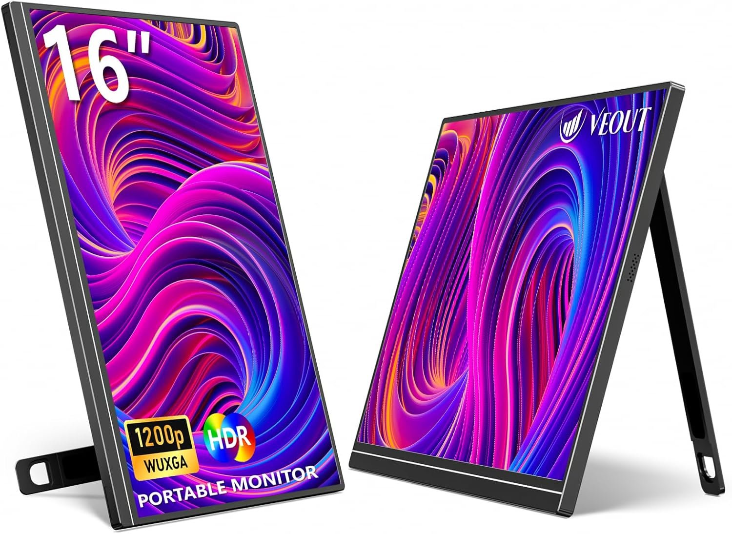 16" Portable Monitor, 1920 * 1200P IPS Laptop Screen with USB-C, HDMI Gaming Monitor Featuring a Kickstand, 0.3" Ultra-Slim for Travel and Office Use - Image 2