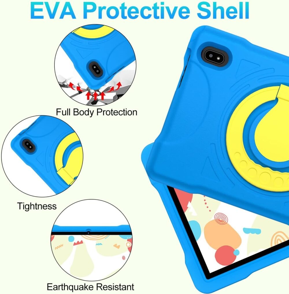 Kids Tablet Android 14, 10.1 inch Tablet for Kids, 20GB+128GB/1TB Expandable, Android Tablets with WiFi 6, Octa-Core, Parental Control, BT5.0, 360° EVA Case - Blue - Image 6
