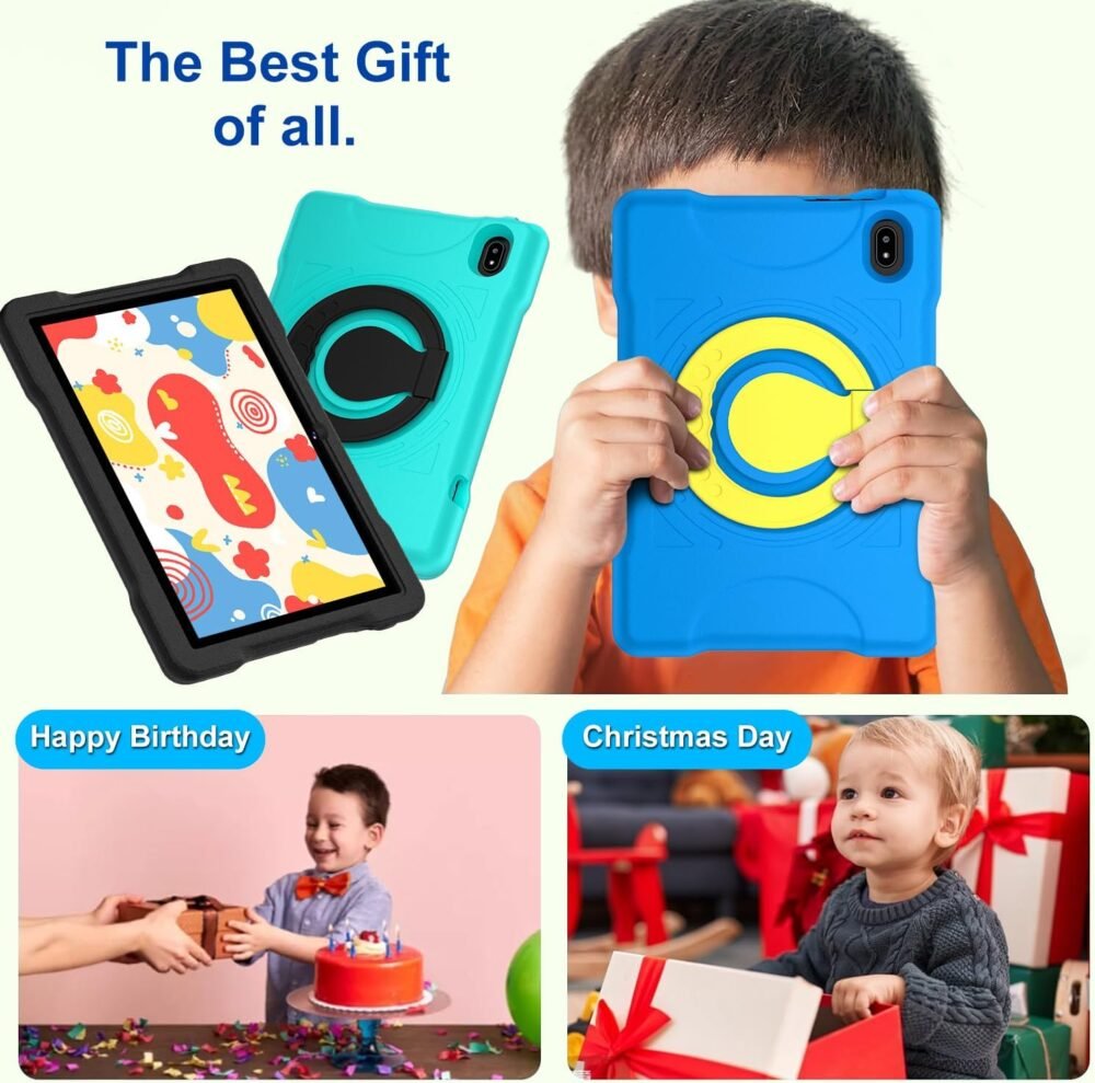 Kids Tablet Android 14, 10.1 inch Tablet for Kids, 20GB+128GB/1TB Expandable, Android Tablets with WiFi 6, Octa-Core, Parental Control, BT5.0, 360° EVA Case - Blue - Image 7
