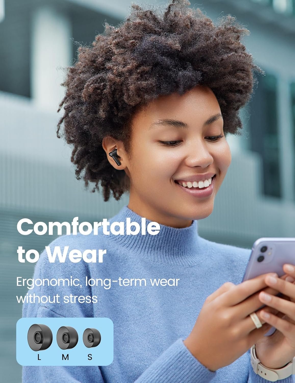 Wireless Earbuds Bluetooth 5.3 Headphones 50H Playtime Deep Bass Stereo Ear Buds with Mic IPX7 Waterproof Comfort Lightweight in Ear Earphones for Pad Android/iOS Phones Gifts for Women Men - Image 5