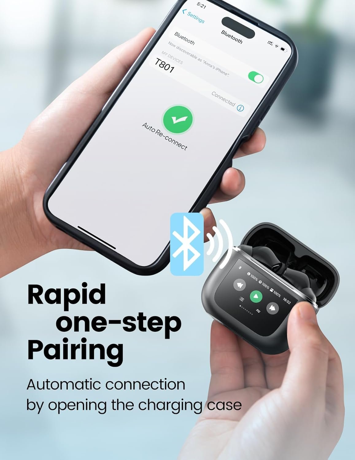 Wireless Earbuds Bluetooth 5.3 Headphones 50H Playtime Deep Bass Stereo Ear Buds with Mic IPX7 Waterproof Comfort Lightweight in Ear Earphones for Pad Android/iOS Phones Gifts for Women Men - Image 7