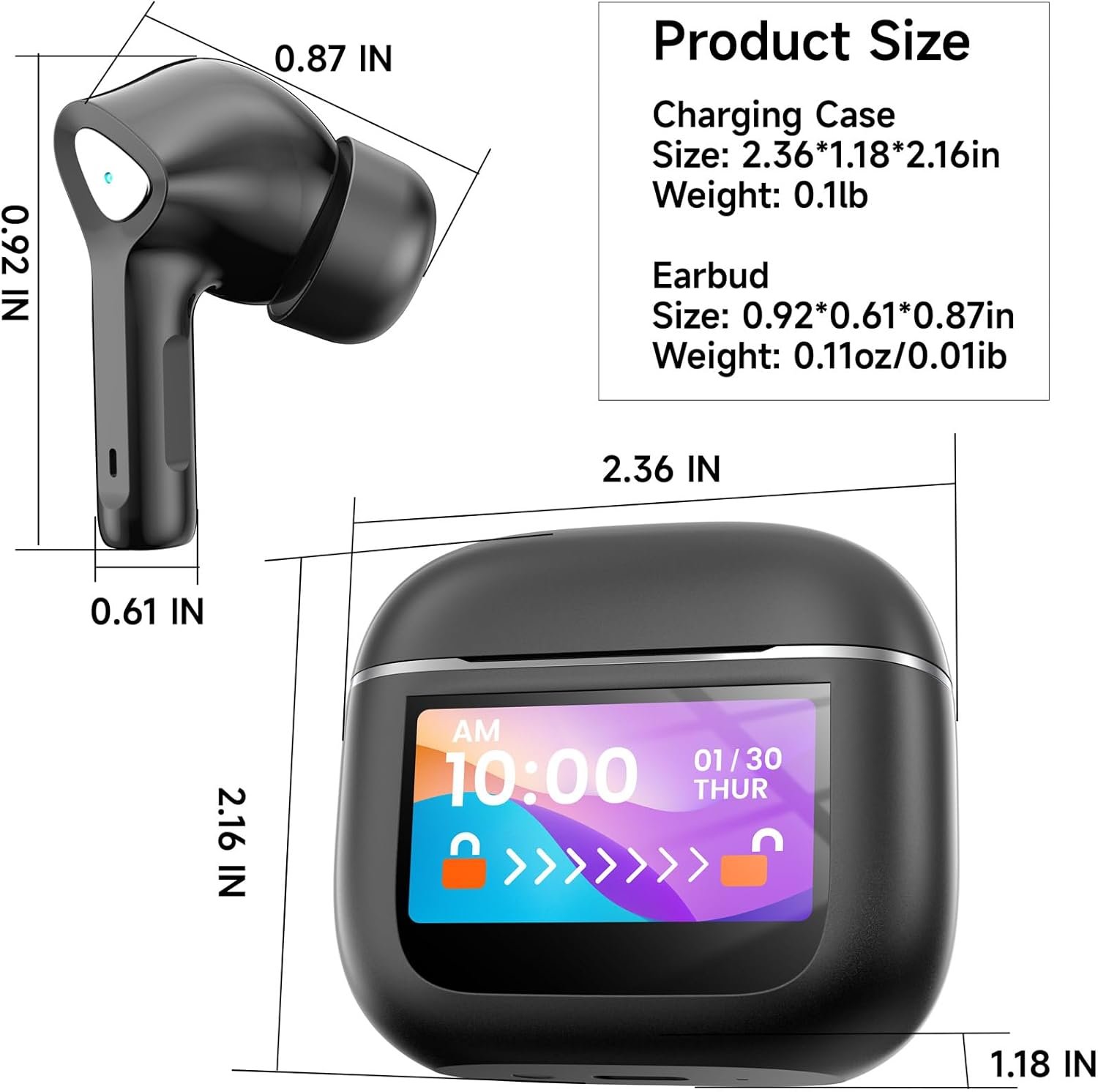 Wireless Earbuds Bluetooth 5.3 Headphones 50H Playtime Deep Bass Stereo Ear Buds with Mic IPX7 Waterproof Comfort Lightweight in Ear Earphones for Pad Android/iOS Phones Gifts for Women Men - Image 9