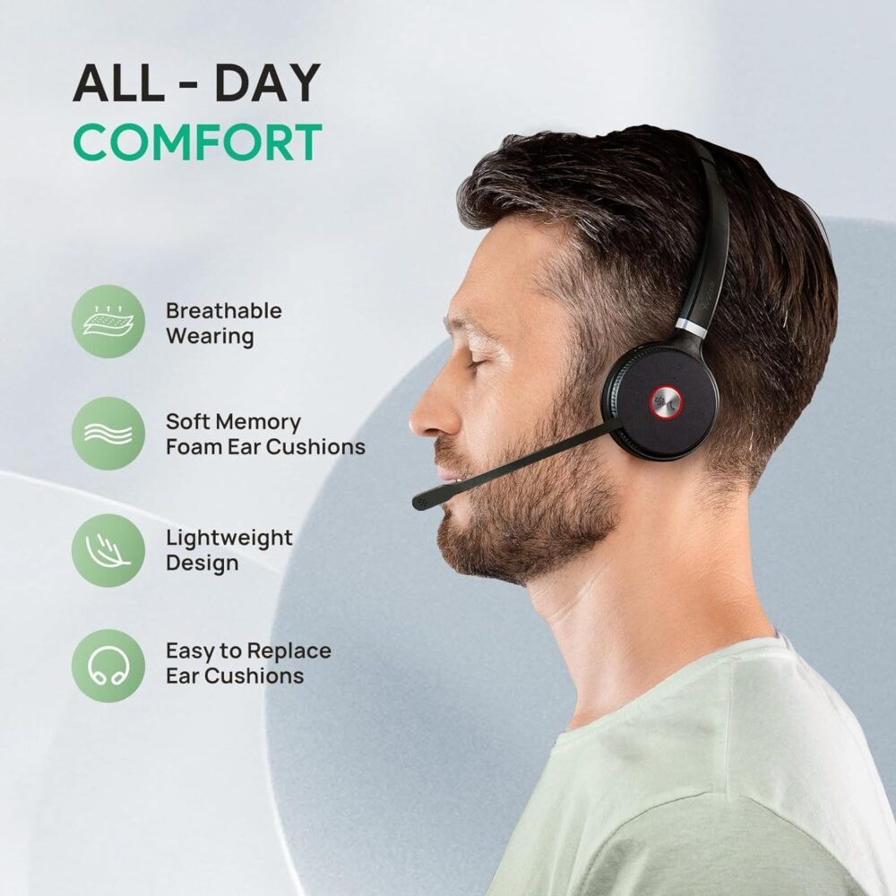 Yealink WH62 DECT Mono Teams Wireless Headset, 525 ft Range Work Headphone with 2X Noise Canceling Mic for IP Phone and Computer, Single Ear Headset with Call Control, Ringer,13H Talk Time - Image 10