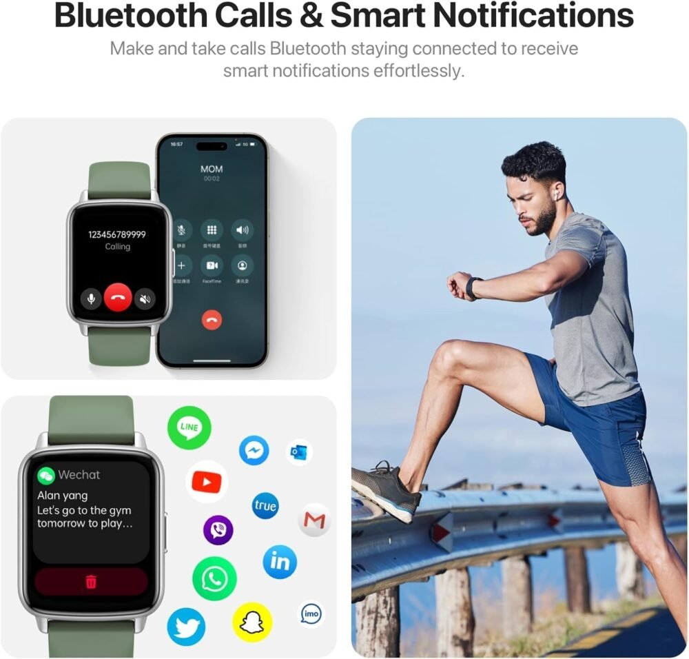 Smart Watches for Men Women with Call - Fitness Trackers with 24-Hour Heart Rate SpO2 Sleep Monitor 120+ Sport Mode iP68 Waterproof Smartwatch Compatible with iPhone Android Phones - Image 3