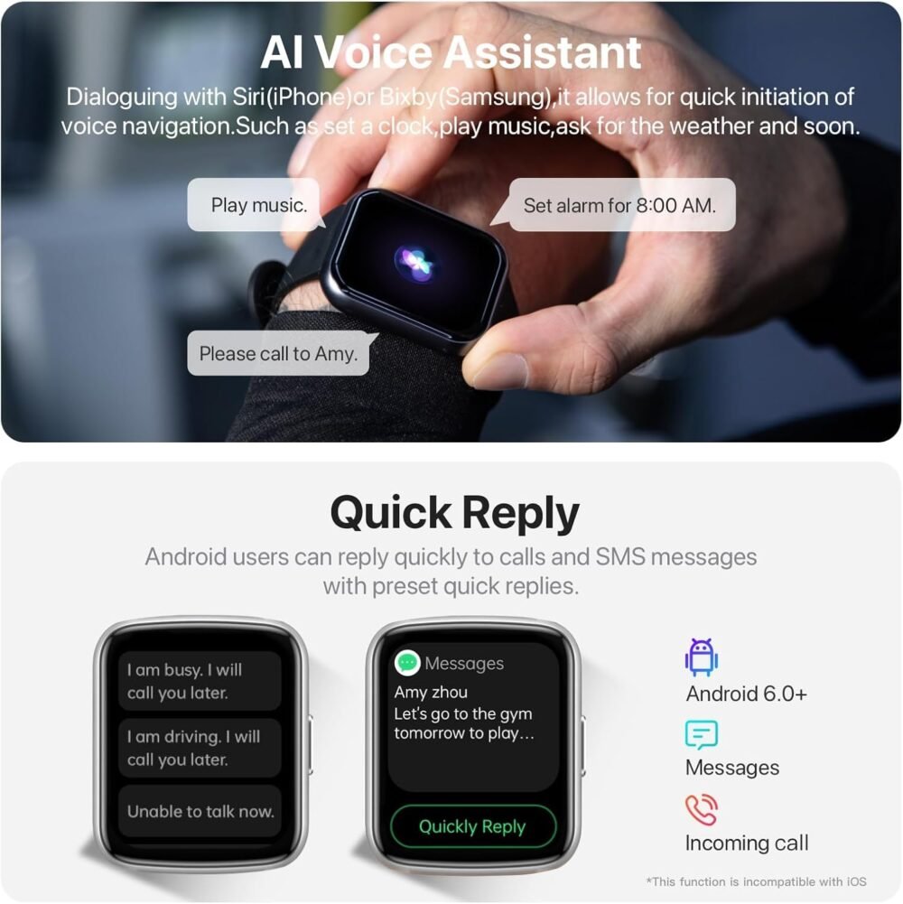 Smart Watches for Men Women with Call - Fitness Trackers with 24-Hour Heart Rate SpO2 Sleep Monitor 120+ Sport Mode iP68 Waterproof Smartwatch Compatible with iPhone Android Phones - Image 5