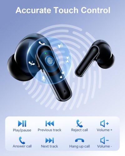 Ear Buds Wireless Earbuds - Bluetooth Headphones 40H Playtime LED Display Deep Bass Stereo in-Ear Earphones with IPX7 Waterproof for iPhone Android Phone Tablet Laptop, Black - Image 5