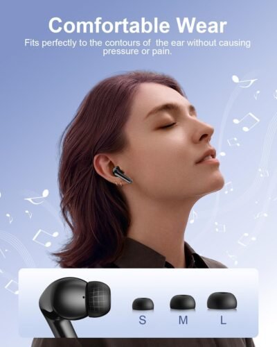 Ear Buds Wireless Earbuds - Bluetooth Headphones 40H Playtime LED Display Deep Bass Stereo in-Ear Earphones with IPX7 Waterproof for iPhone Android Phone Tablet Laptop, Black - Image 7