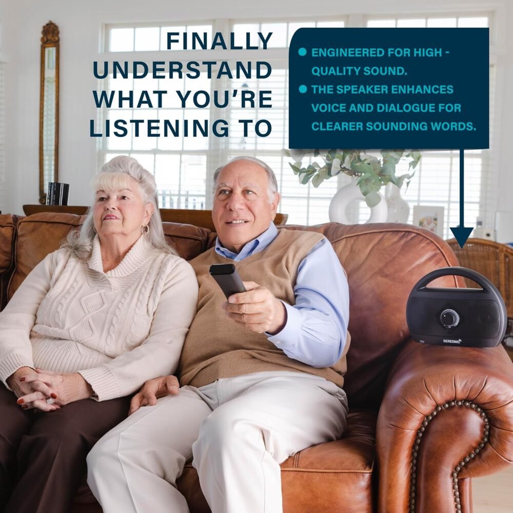 Portable Wireless TV Speakers - Ideal for TV Watching Without The Blaring Volume - Wireless Speakers Designed for Hard of Hearing, Elderly, and Seniors - Image 5
