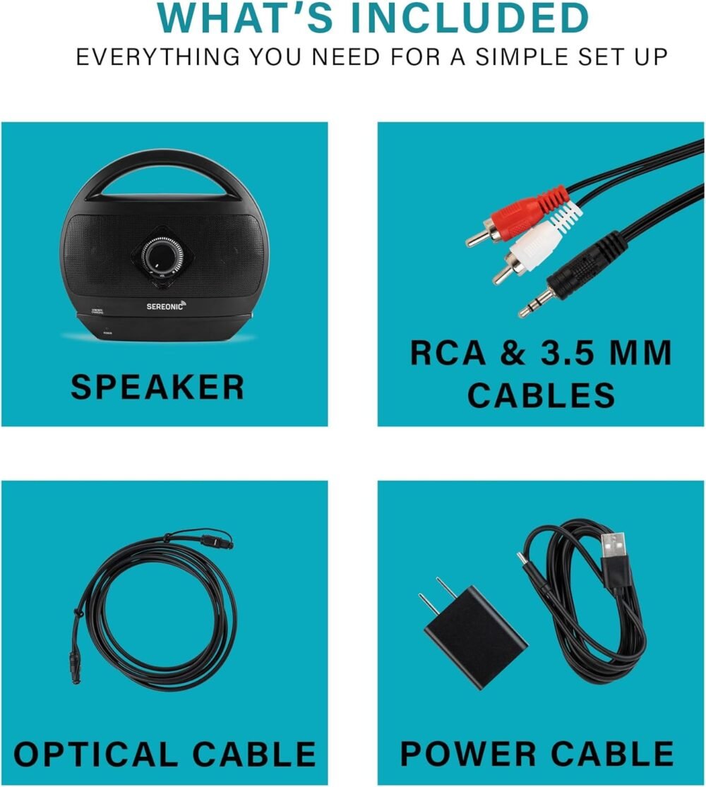 Portable Wireless TV Speakers - Ideal for TV Watching Without The Blaring Volume - Wireless Speakers Designed for Hard of Hearing, Elderly, and Seniors - Image 9