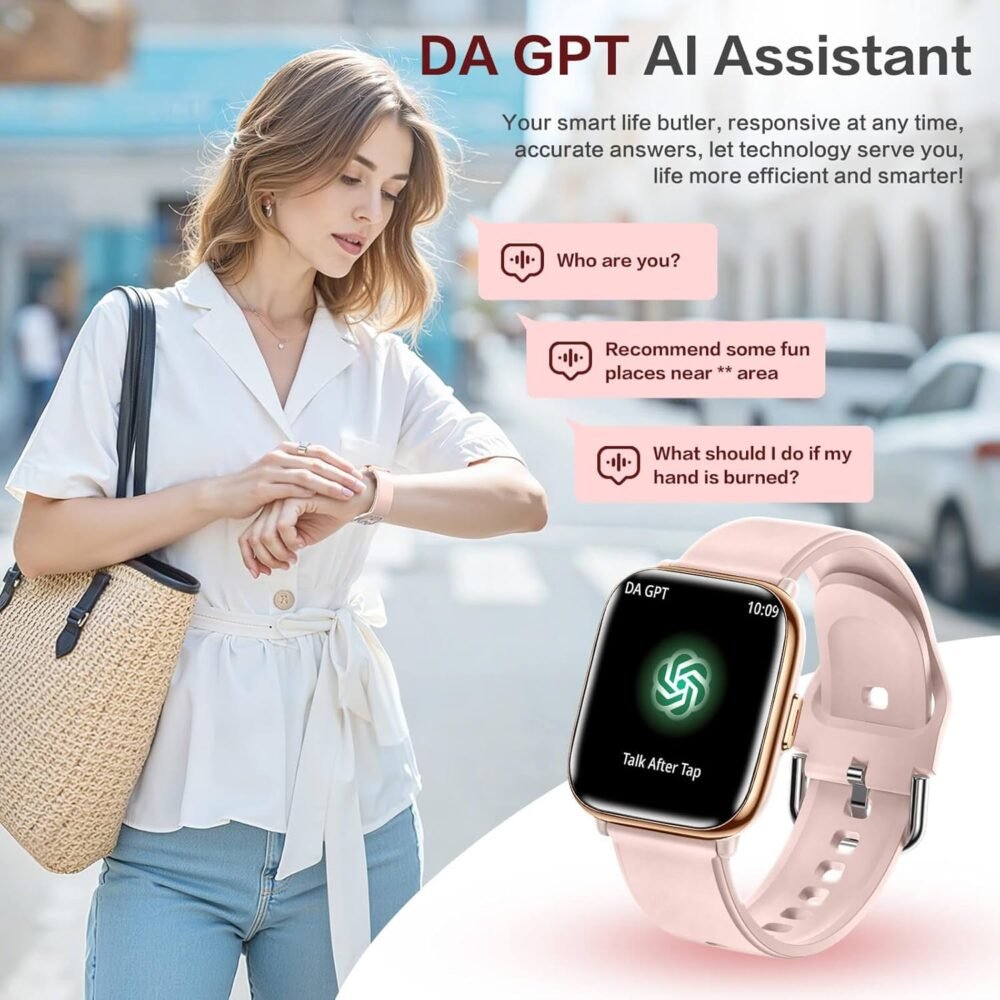 2025 Smart Watches for Women, 1.75" Da GPT AI Smartwatch, 24/7 Heart Rate Blood Oxygen Stress Sleep Monitor, IP68 Waterproof Fitness Watch,120+ Sport Fitness Tracker for Android iOS Pink - Image 3