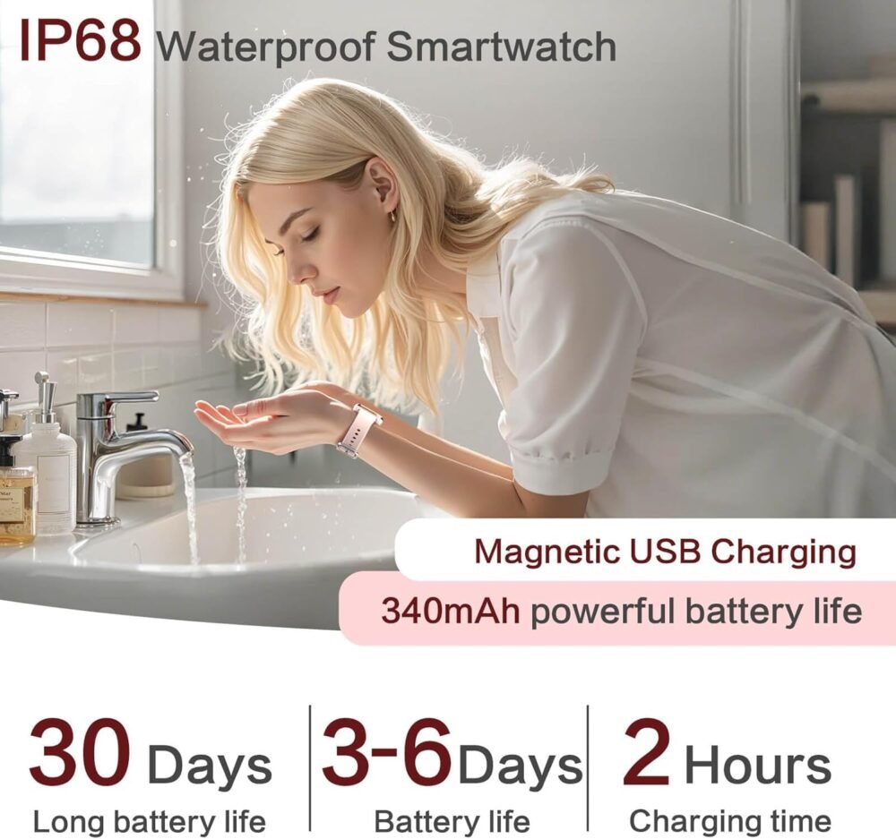 2025 Smart Watches for Women, 1.75" Da GPT AI Smartwatch, 24/7 Heart Rate Blood Oxygen Stress Sleep Monitor, IP68 Waterproof Fitness Watch,120+ Sport Fitness Tracker for Android iOS Pink - Image 8