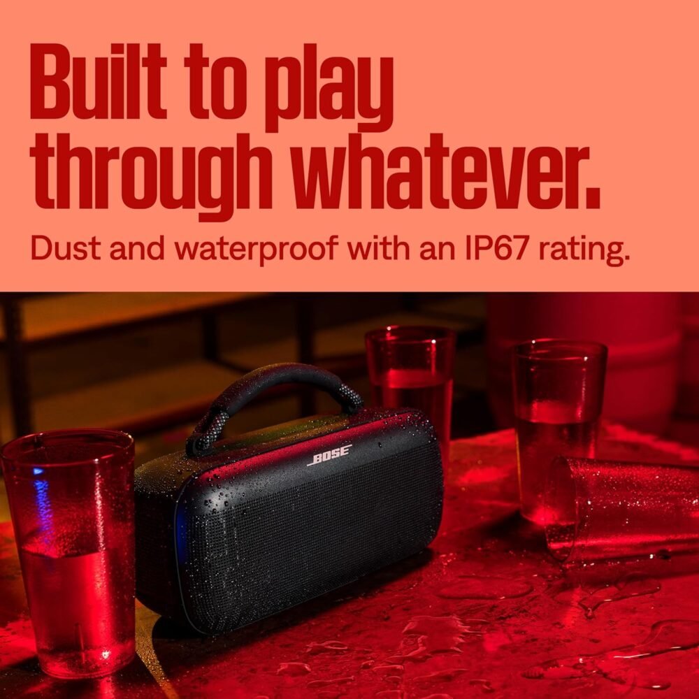 Bose SoundLink Max Portable Speaker, Large IP67 Waterproof Bluetooth Speaker, Up to 20 Hours of Playtime, USB-C, Built-in 3.5mm AUX Input, Black - Image 6
