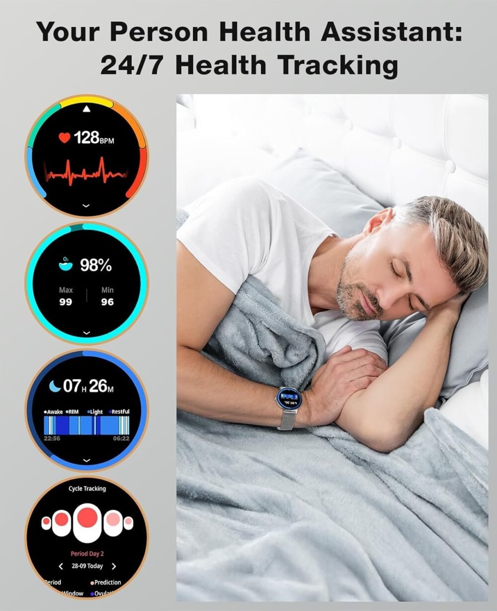 2025 Smart Watches for Women Men, 1.43" AMOLED Display Fitness Tracker with Heart Rate/SpO2/Sleep Monitor, Bluetooth Make/Answer Call, 100+ Sports Modes, IP67 Waterproof Smartwatch for Android iPhone - Image 5