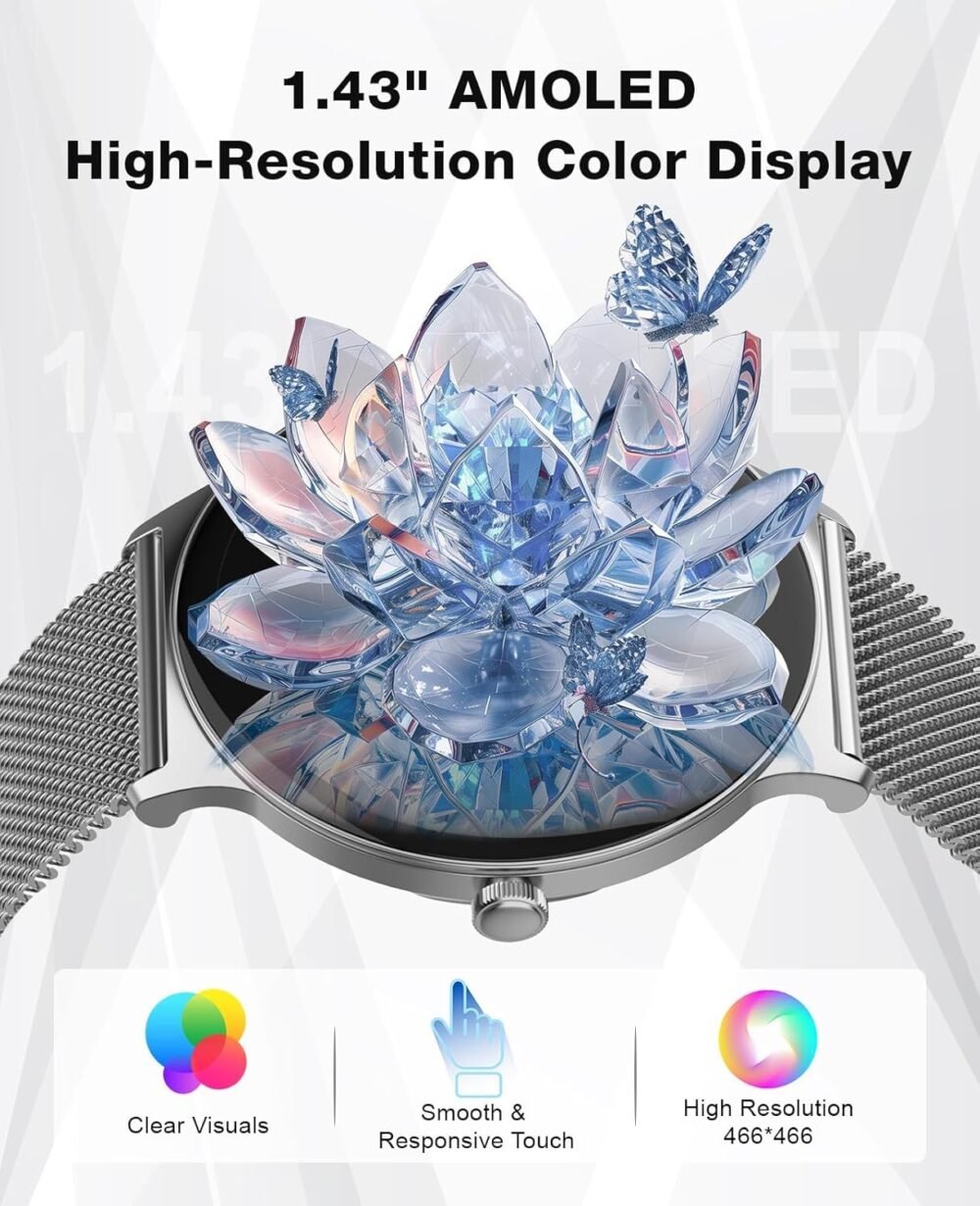 2025 Smart Watches for Women Men, 1.43" AMOLED Display Fitness Tracker with Heart Rate/SpO2/Sleep Monitor, Bluetooth Make/Answer Call, 100+ Sports Modes, IP67 Waterproof Smartwatch for Android iPhone - Image 6
