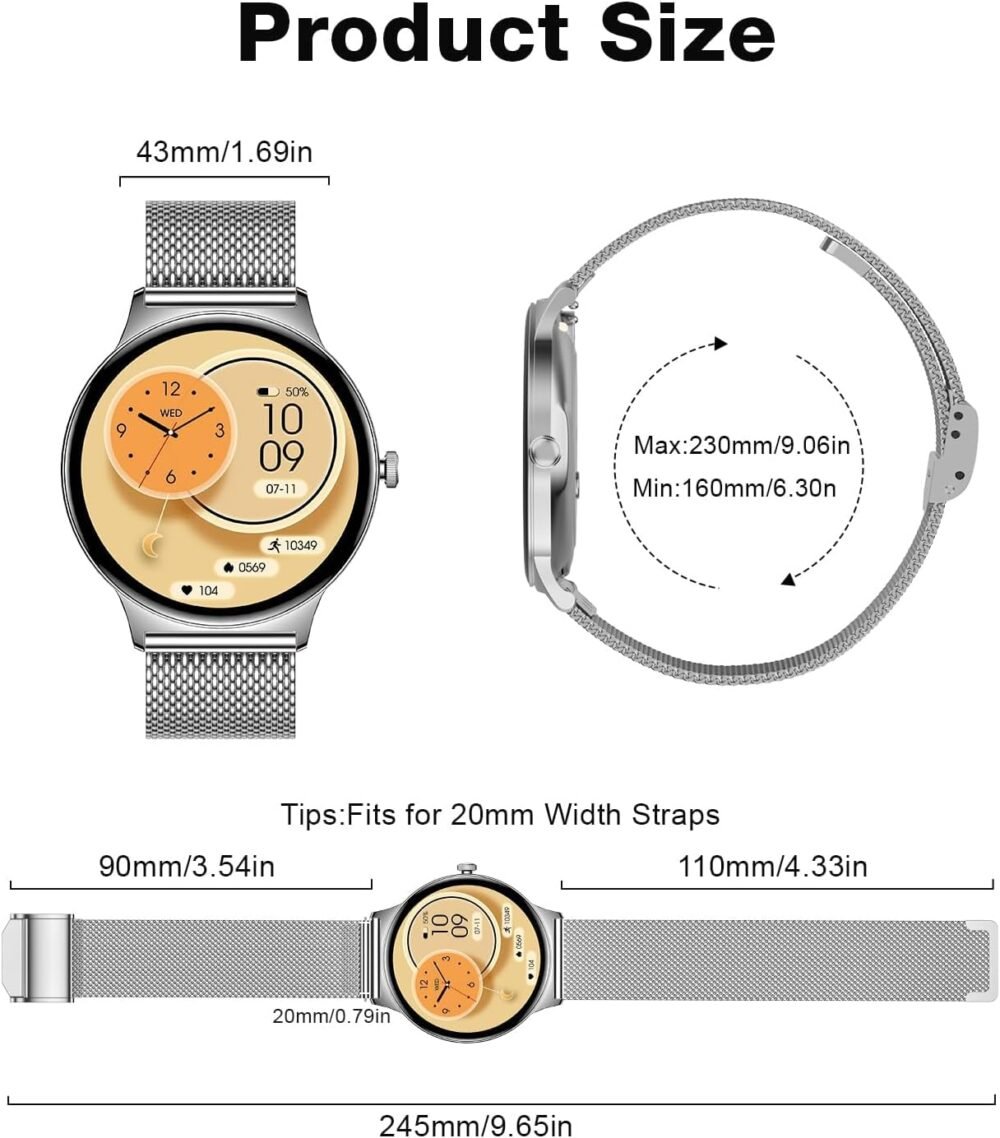 2025 Smart Watches for Women Men, 1.43" AMOLED Display Fitness Tracker with Heart Rate/SpO2/Sleep Monitor, Bluetooth Make/Answer Call, 100+ Sports Modes, IP67 Waterproof Smartwatch for Android iPhone - Image 10