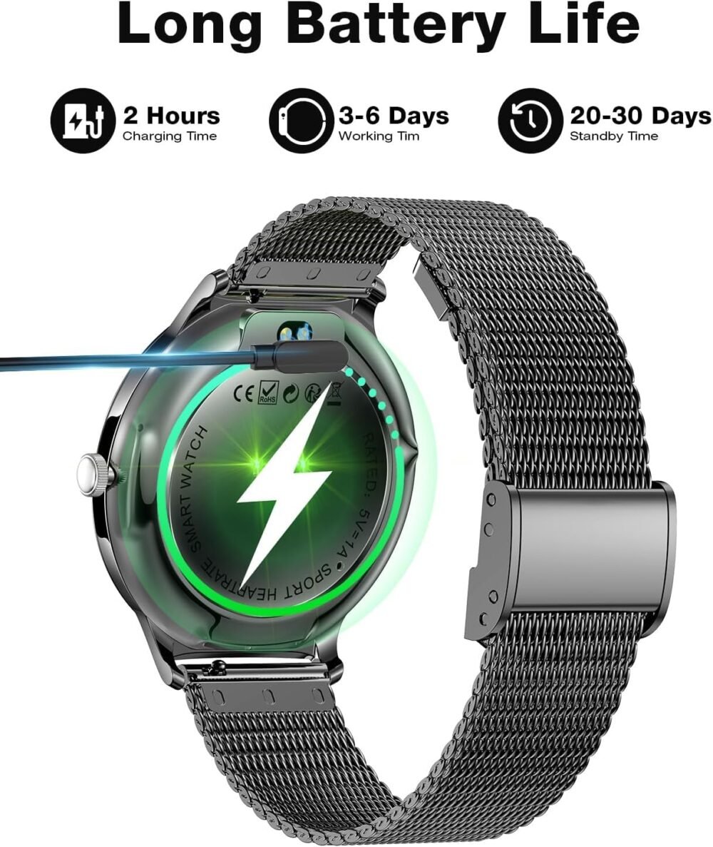 2025 Smart Watches for Men Women, with Bluetooth Make/Answer Call, 1.43" AMOLED Display Fitness Tracker, Heart Rate/SpO2/Sleep Monitor, 100+ Sports Modes, IP67 Waterproof Smartwatch for Android iPhone - Image 9