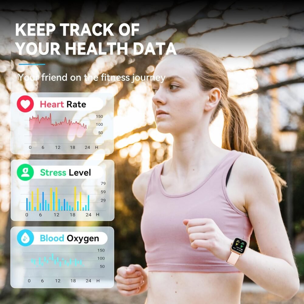 Smart Watch for Women,Fitness Watch(Answer/Make Call),Alexa Built-in, [24H Heart Rate Sleep Blood Oxygen Monitor],5ATM Waterproof,100 Sports Modes Step Calorie Watches for iOS&Android Phones - Image 3