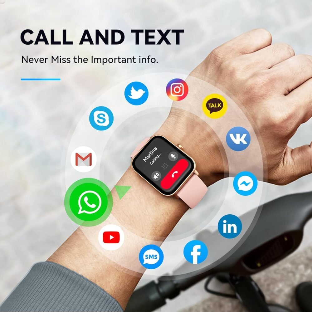 Smart Watch for Women,Fitness Watch(Answer/Make Call),Alexa Built-in, [24H Heart Rate Sleep Blood Oxygen Monitor],5ATM Waterproof,100 Sports Modes Step Calorie Watches for iOS&Android Phones - Image 5