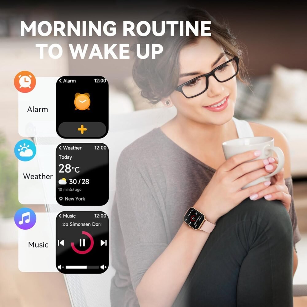Smart Watch for Women,Fitness Watch(Answer/Make Call),Alexa Built-in, [24H Heart Rate Sleep Blood Oxygen Monitor],5ATM Waterproof,100 Sports Modes Step Calorie Watches for iOS&Android Phones - Image 8