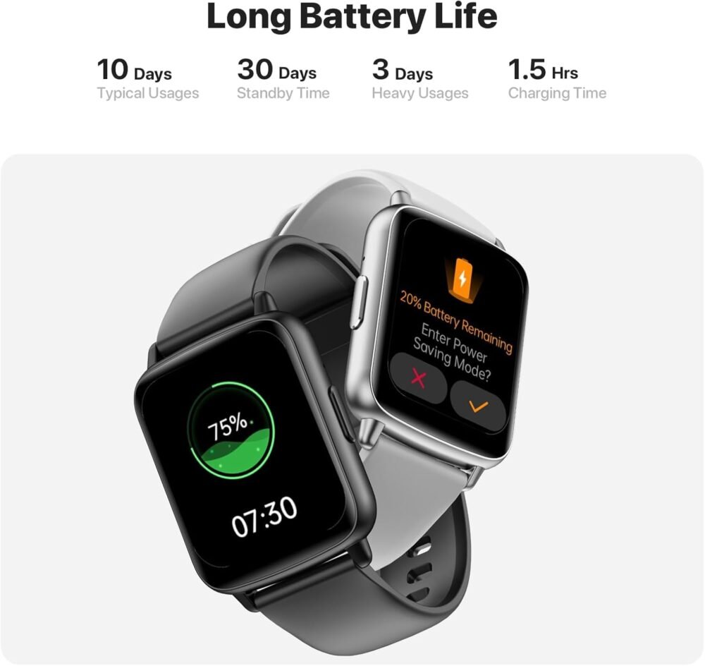 Smart Watch for Men Women (Answer/Make Calls) Fitness Trackers Smartwatch with 100+ Sport Modes, IP68 Waterproof/Heart Rate/Sleep Monitor, Activity Trackers for iOS/Android (Black), 1.83" HD - Image 6