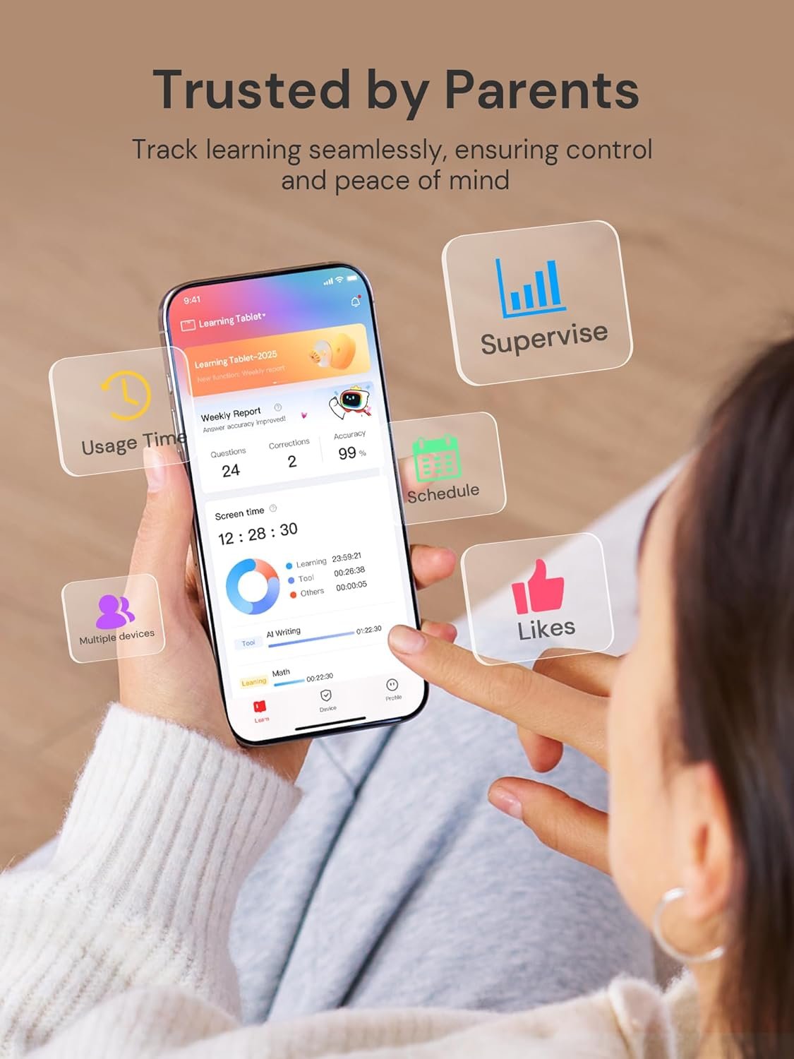 AI Kids Tablet with Scanner - 50000+ Content AI Tutor Learning Tablet with ELA, Math, ABC, Word, Read, Phonics, STEAM for Homeschooler Educational Study for PreK - G6 (TalPad T100, Standard) - Image 9