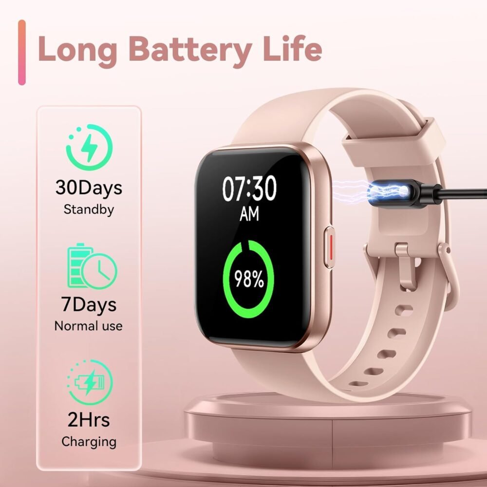 Smart Watches for Women, Alexa Built-in Fitness Watch with 1.8" LCD Screen & Bluetooth Call (Make/Answer), Heart Rate/SpO2/Sleep Monitor, 100 Sports, IP68 Waterproof Smartwatch for Apple Android - Image 8