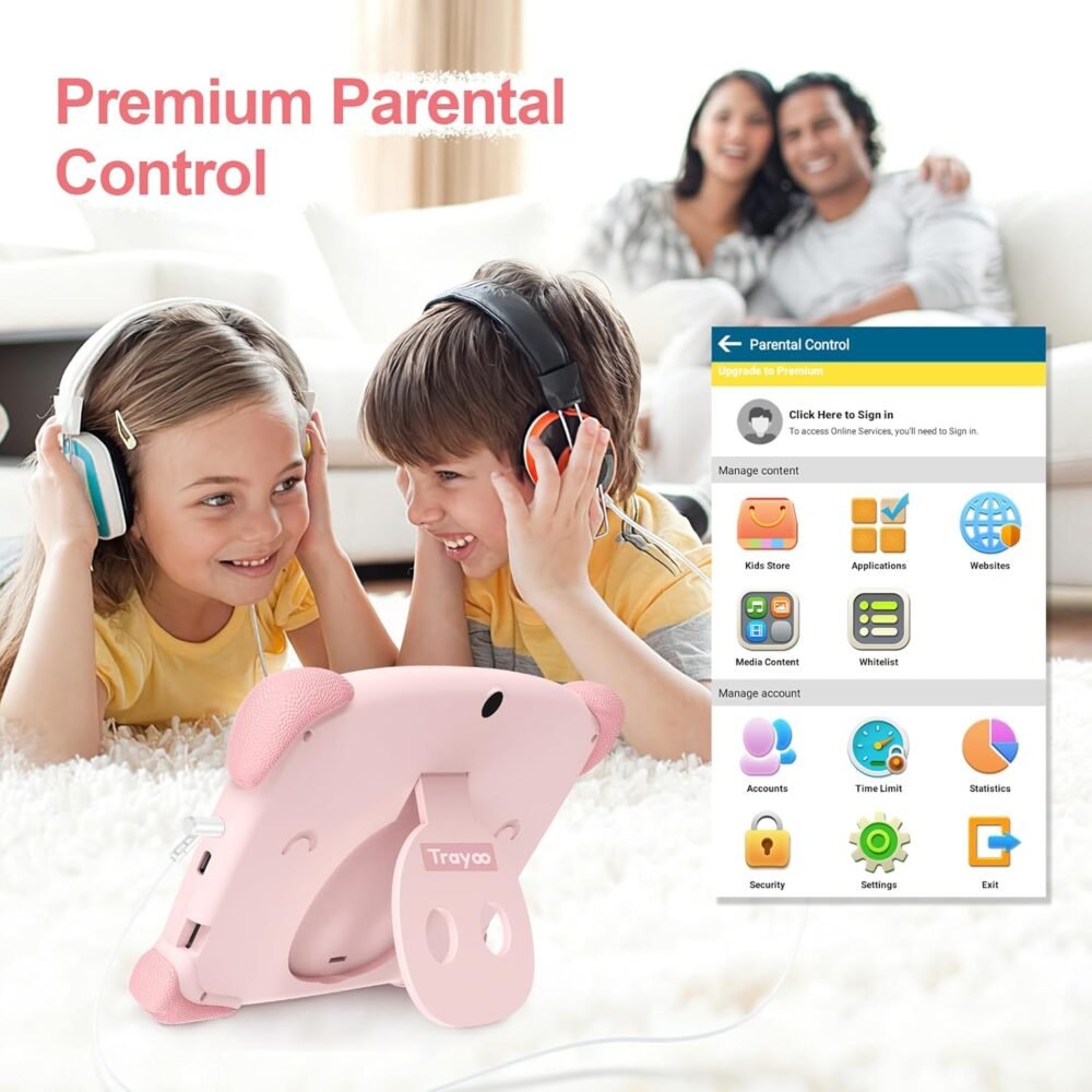 Kids Tablet 7 inch Toddler Children Learning Tablet with WiFi, Parental Control, Education Learning Apps, Yutube, Tablets for Toddlers Ages 3 to 14 (Pink) - Image 4
