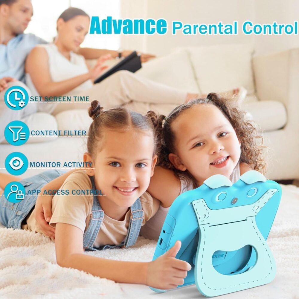 YINOCHE Kids Tablet for Kids 3-7 7'' Toddler Tablet for Toddlers Android Kids Tablets 32G Tablets for Kids WiFi Children's Tablet with Parental Control Shockproof Case Support YouTube Netflix (Blue) - Image 5